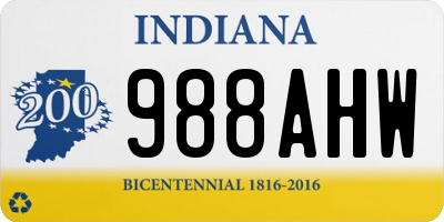 IN license plate 988AHW