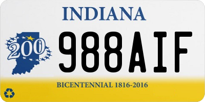 IN license plate 988AIF