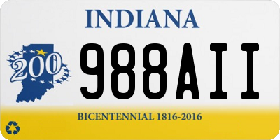 IN license plate 988AII