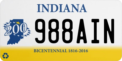 IN license plate 988AIN