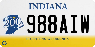 IN license plate 988AIW