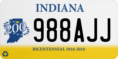 IN license plate 988AJJ