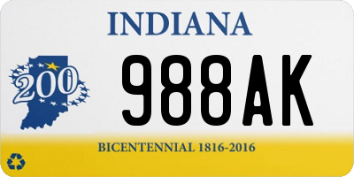 IN license plate 988AK