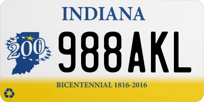 IN license plate 988AKL