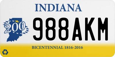 IN license plate 988AKM