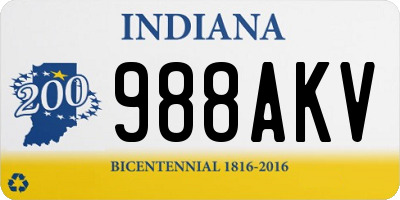 IN license plate 988AKV