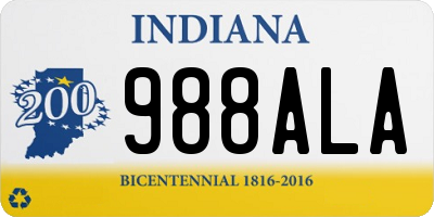 IN license plate 988ALA