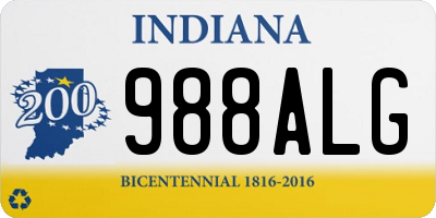 IN license plate 988ALG