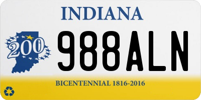 IN license plate 988ALN