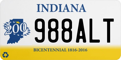 IN license plate 988ALT