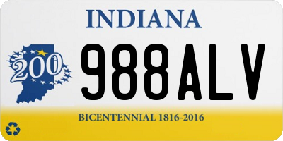 IN license plate 988ALV