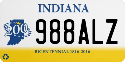 IN license plate 988ALZ