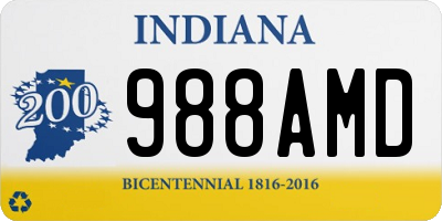 IN license plate 988AMD