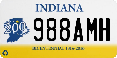 IN license plate 988AMH