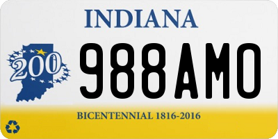 IN license plate 988AMO