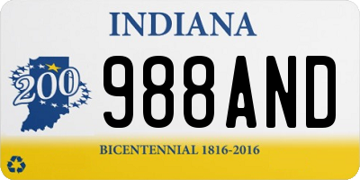 IN license plate 988AND