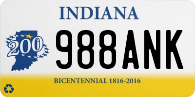 IN license plate 988ANK