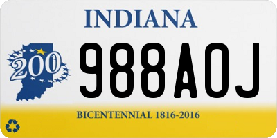 IN license plate 988AOJ