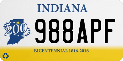 IN license plate 988APF