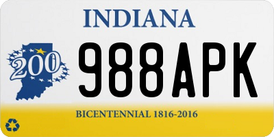 IN license plate 988APK