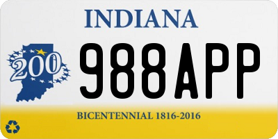 IN license plate 988APP