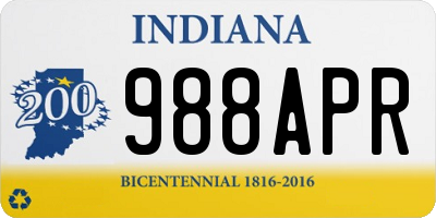 IN license plate 988APR