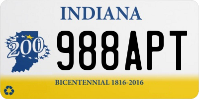 IN license plate 988APT