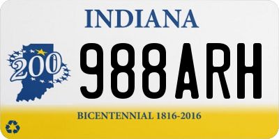 IN license plate 988ARH