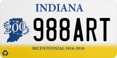 IN license plate 988ART