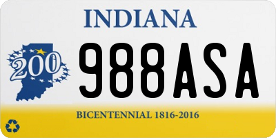 IN license plate 988ASA