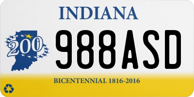 IN license plate 988ASD