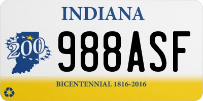 IN license plate 988ASF