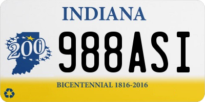 IN license plate 988ASI