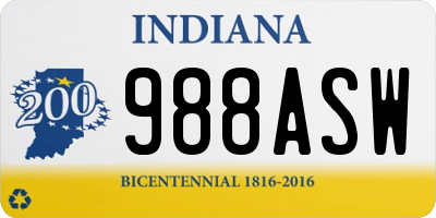 IN license plate 988ASW