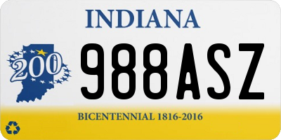 IN license plate 988ASZ