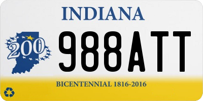 IN license plate 988ATT