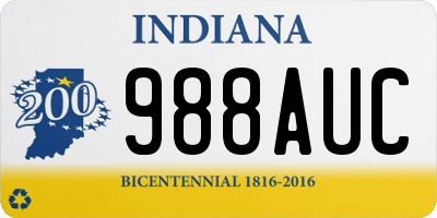 IN license plate 988AUC