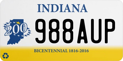 IN license plate 988AUP