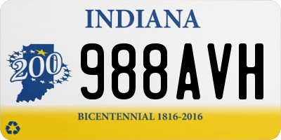 IN license plate 988AVH