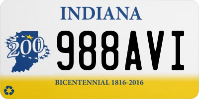 IN license plate 988AVI