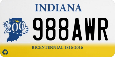 IN license plate 988AWR