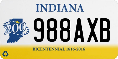 IN license plate 988AXB