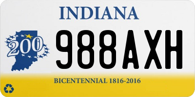 IN license plate 988AXH
