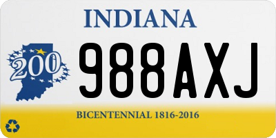 IN license plate 988AXJ