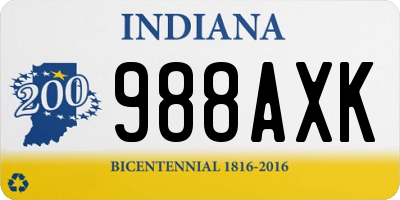 IN license plate 988AXK