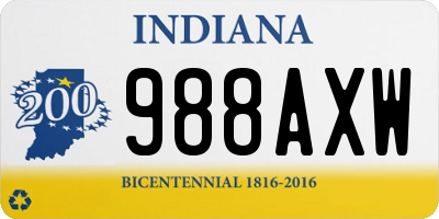 IN license plate 988AXW