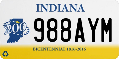 IN license plate 988AYM