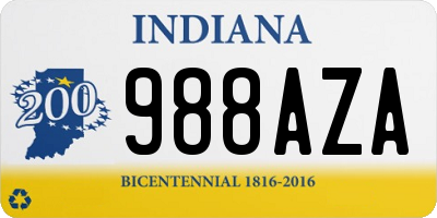 IN license plate 988AZA