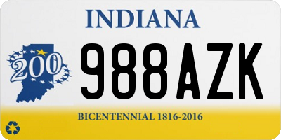 IN license plate 988AZK