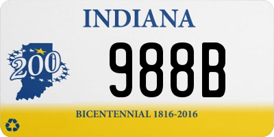 IN license plate 988B